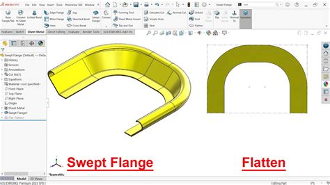 solidworks sheet metal swept flange|swept flange solidworks sheet metal.